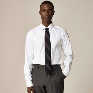 J.Crew Classic Bowery Performance Dress Shirt Mens M White Stretch Spread Collar
